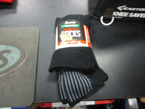 Used Franklin Youth Med Shoe Size 2-5 Black Baseball Socks