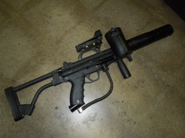 Load image into Gallery viewer, Used Tippmann A-5 Paintball Gun With Battle Shroud Barrel and NC Optics
