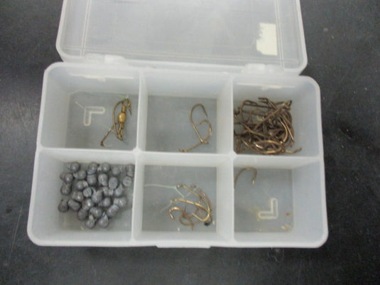 Used Tackle Box W/ Assorted Hooks