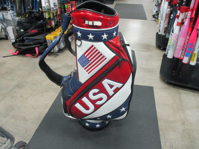 Load image into Gallery viewer, Used FriendsForeGolf Custom USA American Flag Golf Cart Bag
