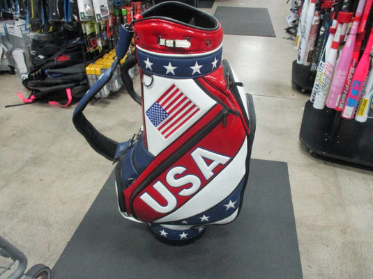 Used FriendsForeGolf Custom USA American Flag Golf Cart Bag