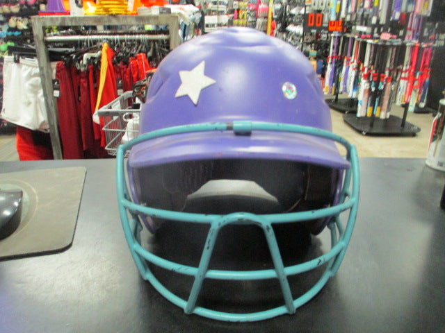 Load image into Gallery viewer, Used Rawlings Purple Batting Helmet w/ Facemask (Wear On Pads)
