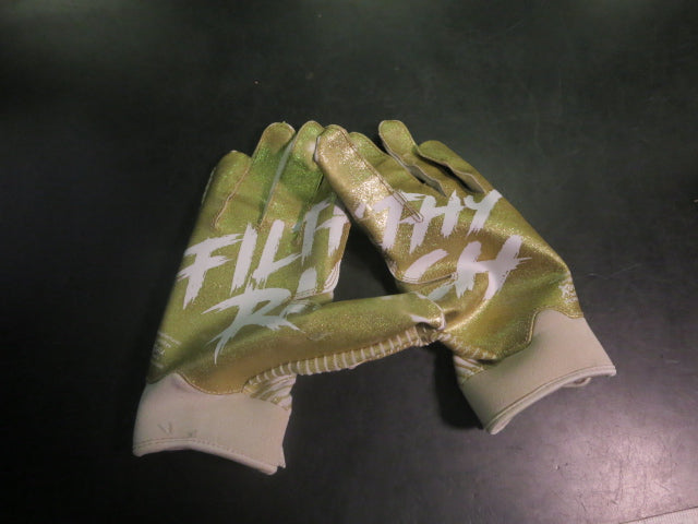 Load image into Gallery viewer, Used Battle Palm Print Filthy Rich Football Reciver Gloves Size Adult Small
