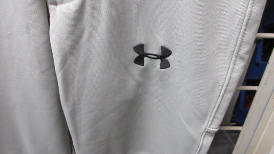 Used Under Armour Grey Open Bottom Pants Youth Size Medium - wear