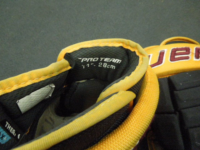 Load image into Gallery viewer, Used Bauer ProTeam 11" Hockey Gloves ASU Sundevil Branding

