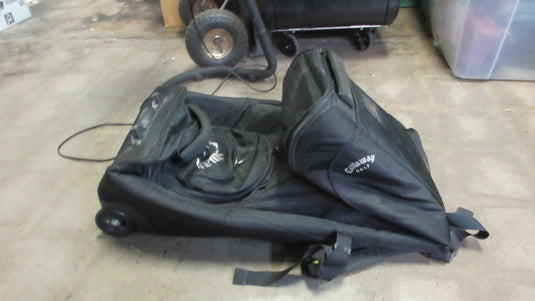 Used Callaway Golf Bag Travel Bag w/ Wheels - wear on corners & cracked plastic