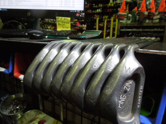 Used PING Zing Black Dot Karsten 8pc Right Hand Iron Set Matching Serials