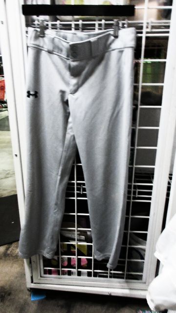Used UnderArmour Grey Open Bottom Baseball Pants  Size Youth/Large