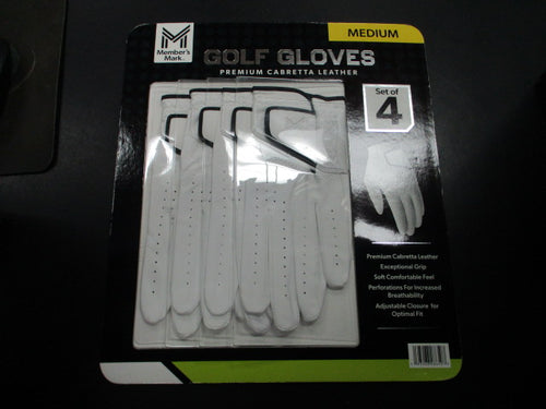 Member's Mark Premium Cabretta Leather Golf Gloves Pack Of 4 - LH Size Medium