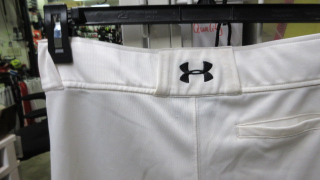 Load image into Gallery viewer, Used UnderArmour White  Open Bottom Baseball Pants  Size Youth XL

