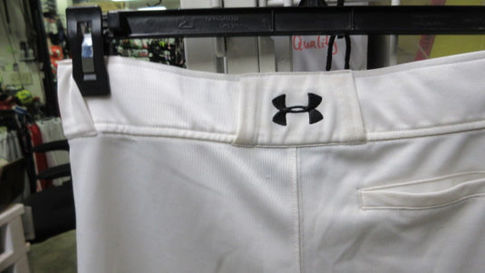 Used UnderArmour White  Open Bottom Baseball Pants  Size Youth XL