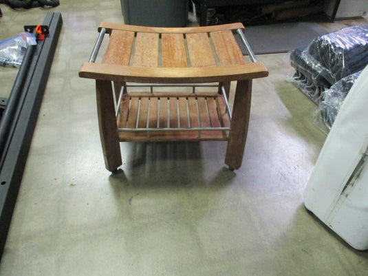 Used Front Gate Grade A Teak Wood Chair 24"x19" Shower Seat Pool Bench