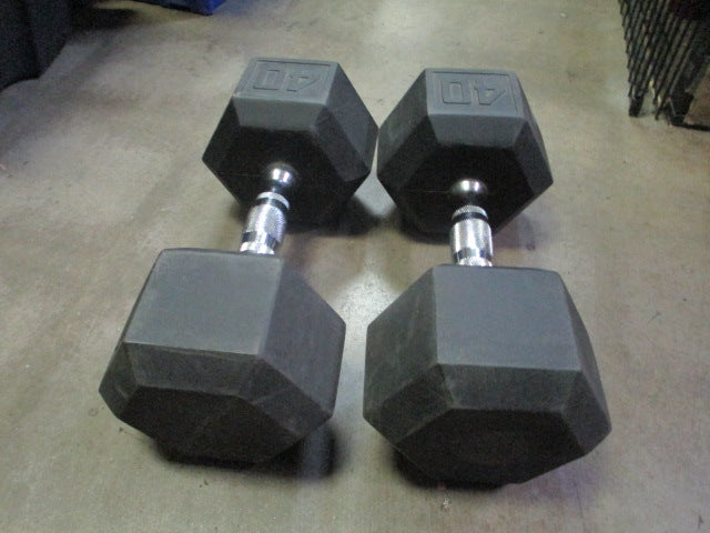 Load image into Gallery viewer, Used 40lb Rubber Hex Dumbbell - QTY2
