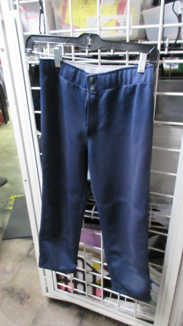Load image into Gallery viewer, Used Mizuno Elastic Bottom Softball Pants Adult Size Navy - wear
