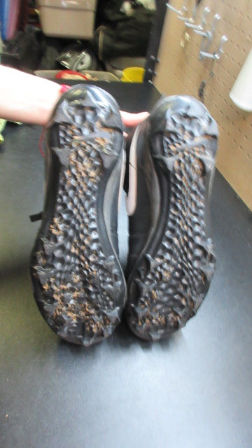 Load image into Gallery viewer, Used Nike Air Jordan 1 Mid TD Black White Football Cleats - Size 11
