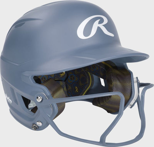 New Rawlings Mach Hi-Viz Carolina Blue Softball Helmet - Size Senior