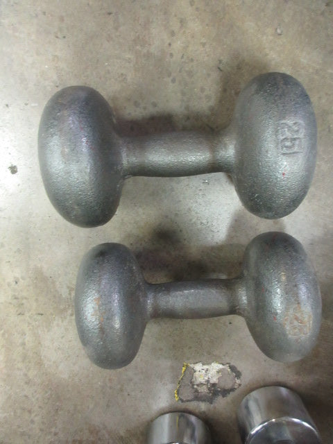 Load image into Gallery viewer, Used Vintage 25lb Dumbbell Set
