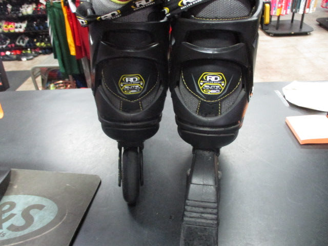 Load image into Gallery viewer, Used Roller Durby Q60 Gold 7 Size 5 In-Line Roller Skates
