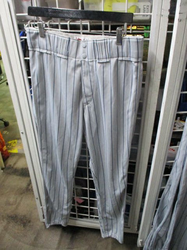 Used Rawlings Blue Striped Grey Elastic Bottom Pants Adult Size 36 - 31