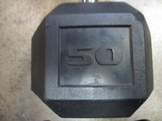 Used 50 LB Rubber Hex Dumbbell