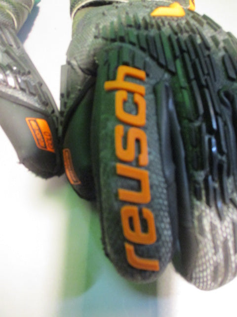 Used Reusch Attrakt Grip Finger Size 9 Support Soccer Goalkeeper Gloves