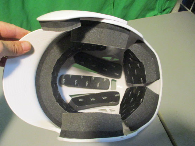 Load image into Gallery viewer, Used Victus White Jr Batting Helmet W/ jaw Guard 6 1/2- 7 1/2
