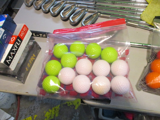 Used Foam Green and White Golf Balls 14 Pack
