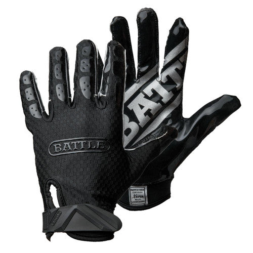 New Battle Triple Threat Receiver Football Gloves-Black- Adult Size XXL