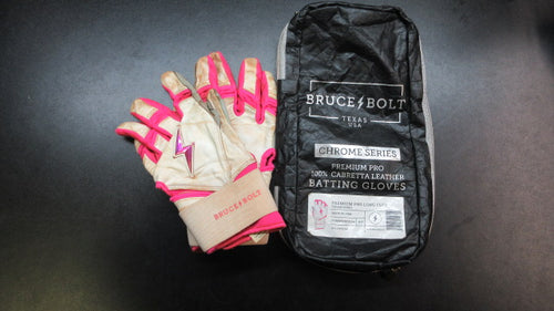 Used Bruce Bolt Chrome Series Short Cuff Batting Gloves - Women's Med