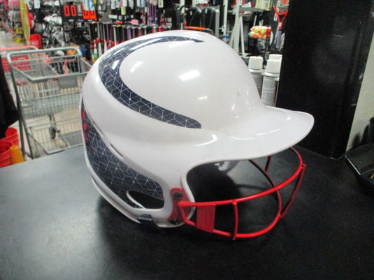 Used Rip It Batting helmet with face cage in white, size M 6 1/5 - L 7 3/8