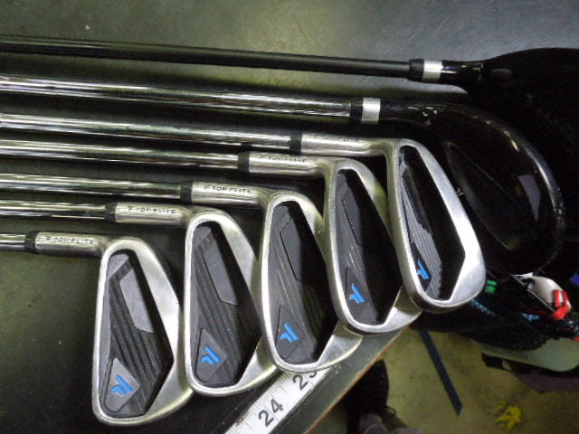 Load image into Gallery viewer, Used Top Flite 7pc Left Hand Ti Matrix Golf Club Set 6-9i, Wedge, 5h, 3w
