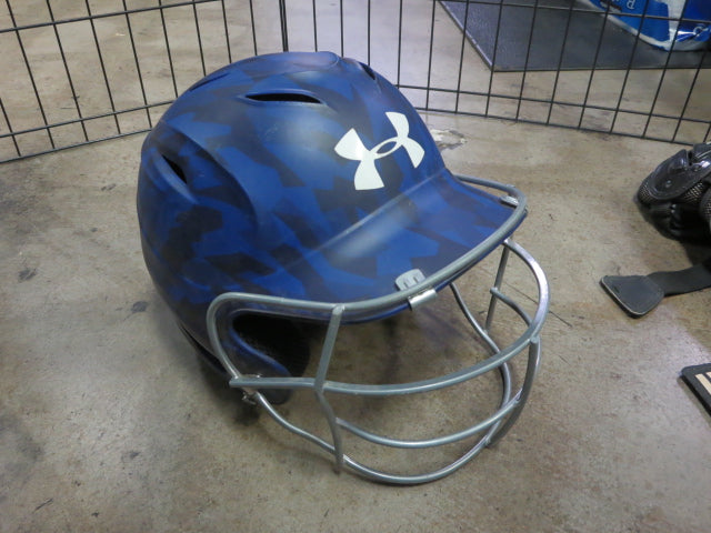 Load image into Gallery viewer, Used Under Armour UABH100 in Blue Camo With I Bar Vision Face Guard
