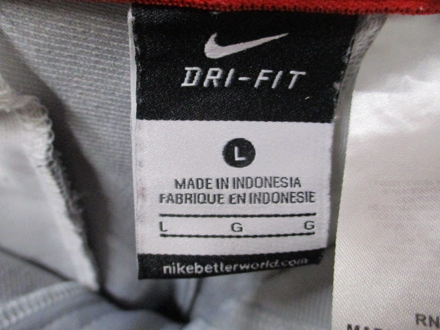 Load image into Gallery viewer, Used Nike Grey Open Bottom w Red Piping Pants Youth Size Large
