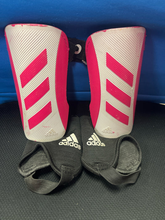 Used Adidas Pink Soccer Shin guards with ankle protection