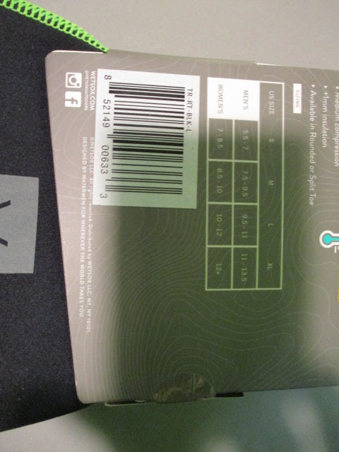 Wetsox Therms Frictionless Socks For Wetsuits and Boots Size Large