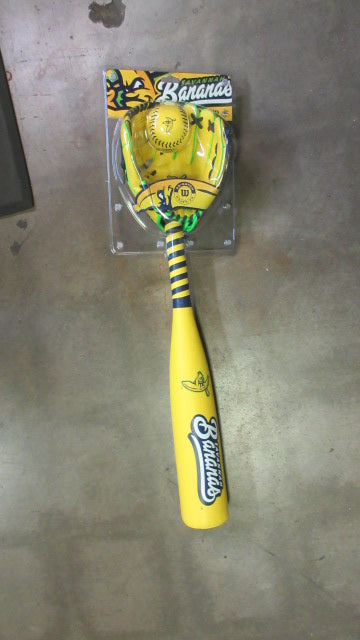 Load image into Gallery viewer, New Wilson 2026 Savannah Bananas A200 10" Glove Bat Ball Combo - RHT
