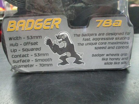 Hooligan Badger 70mm 78a Longboard Wheels Black Set of 4