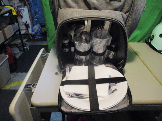 Used All Camp Picnic Backpack for 2 Person W/ Fleece Blanket, Plates and Cutlery