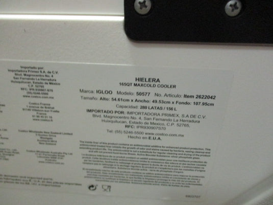 Used Igloo Maxcold 165 Cooler