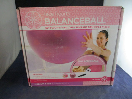 Used Gaiam 65cm Yoga Exercise Ball w/ Pump - In New Condition