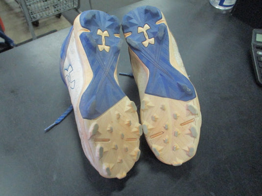 Used Under Armour Blue/White Cleats Size 5
