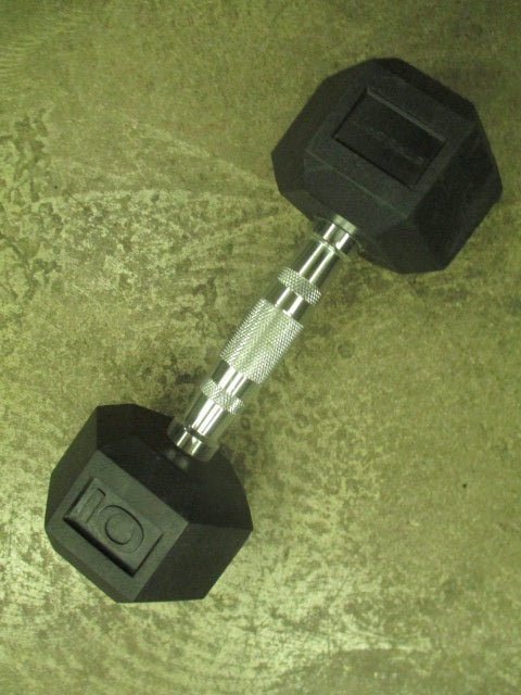 Used 10lb Rubber Hex Dumbbell