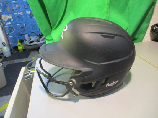 Rawlings Mach Hi-Viz 1-Tone Batting Helmet with Attached Face Guard