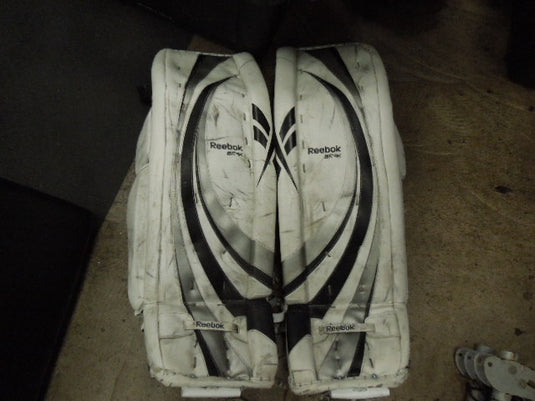 Used Reebok Lefevre Goalie Pads in White Size 35"+2