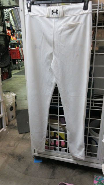 Used UnderArmour White Open Bottom Baseball Pants  Size Youth/XL