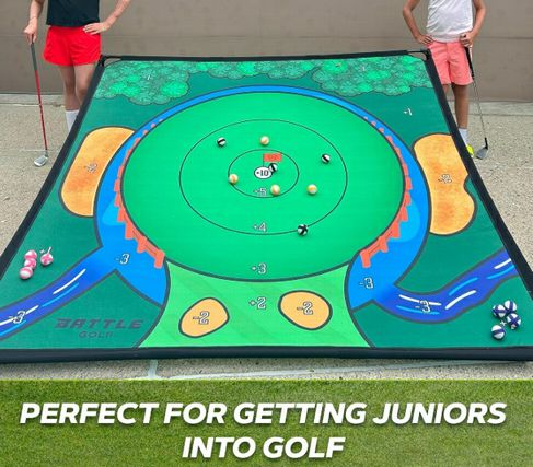 Load image into Gallery viewer, Used Battle Golf Chipping Game and Training Device Mat Stand and 11 Velcro Balls
