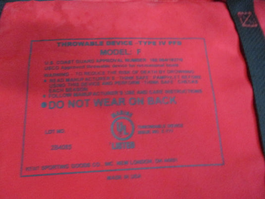 Used Throwable Device Type IV PFD / Seat Floation Device