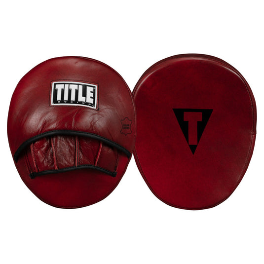 New Title Boxing Blood Red Leather Punch Mitts