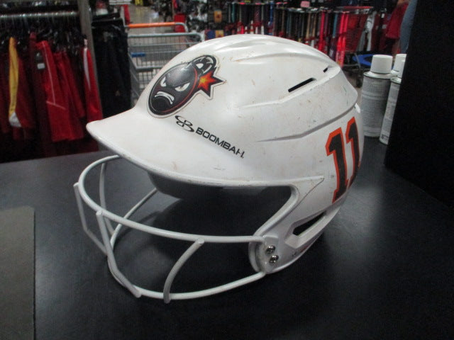 Load image into Gallery viewer, Used Boombah Jr. Batting Helmet With Face Guard in White Size 6 1/4 - 7
