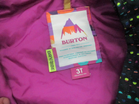Used Burton Dry Ride Size 3T Kids One-Piece Snow Suit